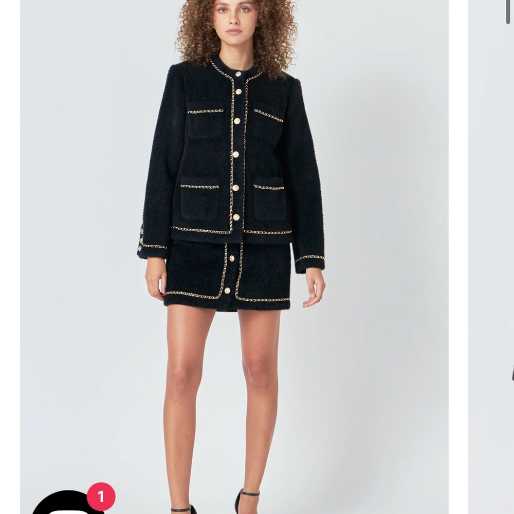Elegant Black Women's Jacket with Gold Accents